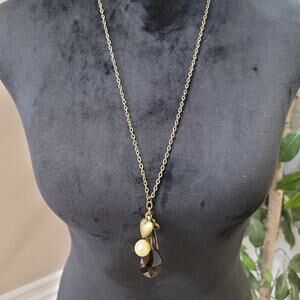 CR Womens Labradorite Teardrop Pendant Charm Necklace